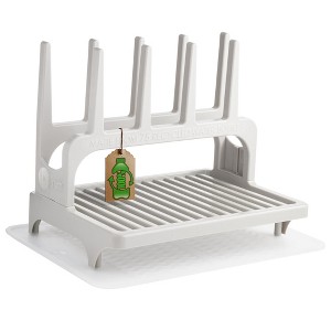 PopYum Seattle Gray Drying Rack from 100% Recycled Bottles with Silicone Drying Mat, countertop for Baby Bottle, Plastic Bags, Compact - 1 of 4