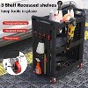 3 Tier Car Detailing Cart with Wheels, Car Wash Detail Trolley with Side Hanging Plate & Hooks（Black） - 3 of 4