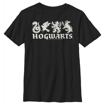 Boy's Harry Potter House Mascots T-shirt - Black - X Small : Target
