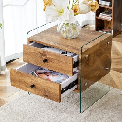 HDZNVF Nightstand with Excellent Storage Functions, Wood