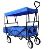 Folding Wagon Cart, Garden Shopping Beach Cart Foldable Wagon with Umbrella, 150 lbs Capacity Outdoor Camping Utility Wagon Yard Cart Camping Wagon - 4 of 4