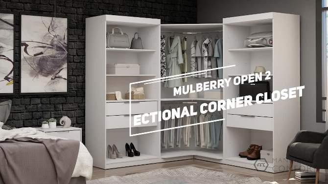 Set of 3 Mulberry Open 3 Sectional Corner Closet - Manhattan Comfort, 2 of 12, play video
