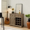 HDZNVF Farmhouse Storage Cabinets with 2 Drawers with Removable Storage Shelves, Gray Wash - 3 of 4