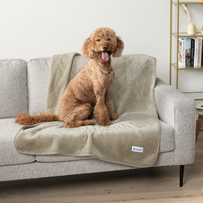 PetAmi Waterproof Dog Blanket For Pet Cat, Faux Shearling Fleece Couch Cover, Soft Plush Washable Reversible Throw