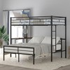 Grungis Twin Over Full Loft Bed with Desk and Quality Slats,Modern Metal Bunk Bed with Guardrails and Ladder,Loft and Bunk Bed for Bedroom - 2 of 4