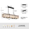 Ludomide 7- Lights Modern Rectangle Black and Gold Dining Room Chandelier, Pendant Light Fixture for Kitchen Island-L47 in. - 3 of 4