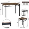 Dyonery Rectangular Dining Table Set for 4,5-Piece Kitchen Table and 4 Chairs,Dining Room Table Set,Space-Saving Kitchen Table Set for Small Space - 2 of 4