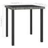 vidaXL Outdoor Dining Table Garden Porch Patio Table with Glass Top PE Rattan - 4 of 4