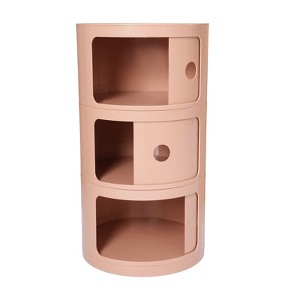 YIYIBYUS Narrow Nightstand Round End Table with Storage - 1 of 4