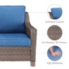 Belord Brown Wicker Outdoor Chairs,Patio Lounge Club Chairs Set of 2 with All Weather Resistant Deep Seat High Back, Patio Furniture Chairs - 4 of 4