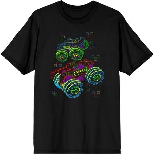 Colorful Line Art Car Adult Crew Neck Short Sleeve Tee - 1 of 2