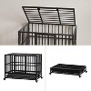 Acekool 42" Heavy-Duty Dog Crate - Double Door & Locking Wheels - 3 of 4