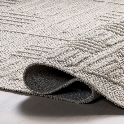 Demetra Beige Geometric Flat Woven Synthetic Area Rug