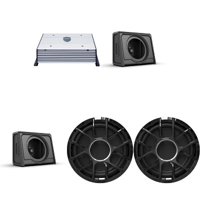Wet Sounds (2) ZERO Series - 10" Marine Subwoofer with Enclosure & Amplifier