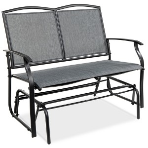 Best Choice Products 2-Person Outdoor Swing Glider, Steel Patio Loveseat, Bench Rocker w/ Armrests - 1 of 4