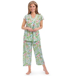 Collections Etc Soft Floral Capri Pj Set - 1 of 4