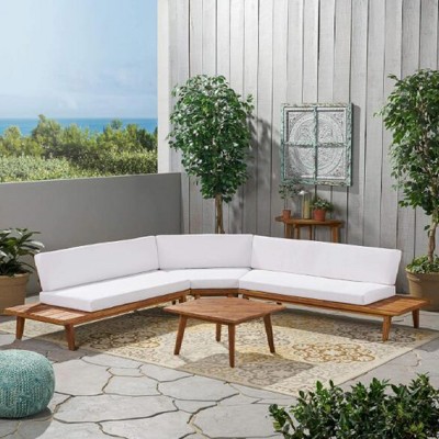Infurnic Patio Seating Sets Modern Outdoor Furniture Set Featuring Unique Design,Perfect for Gardens, Living Spaces, Beige, 76.5"*27.5"*26.75"