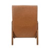 1pc Accent Chair Brown Faux Leather Walnut Finish Solid Rubberwood Modern Living Room Furniture - 4 of 4