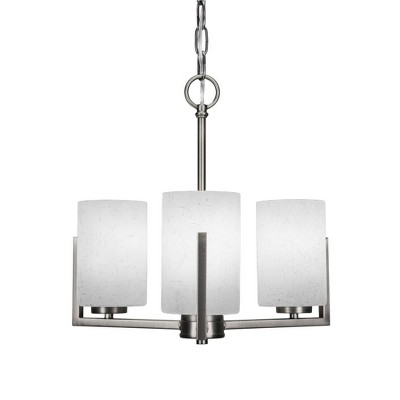 Toltec Lighting Atlas 3 - Light Chandelier in  Graphite with 4" White Muslin Shade