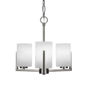 Toltec Lighting Atlas 3 - Light Chandelier in  Graphite with 4" White Muslin Shade - 1 of 1