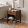 MH London Etna 23" Solid Wood and Iron Nightstand with Drawer - 2 of 4