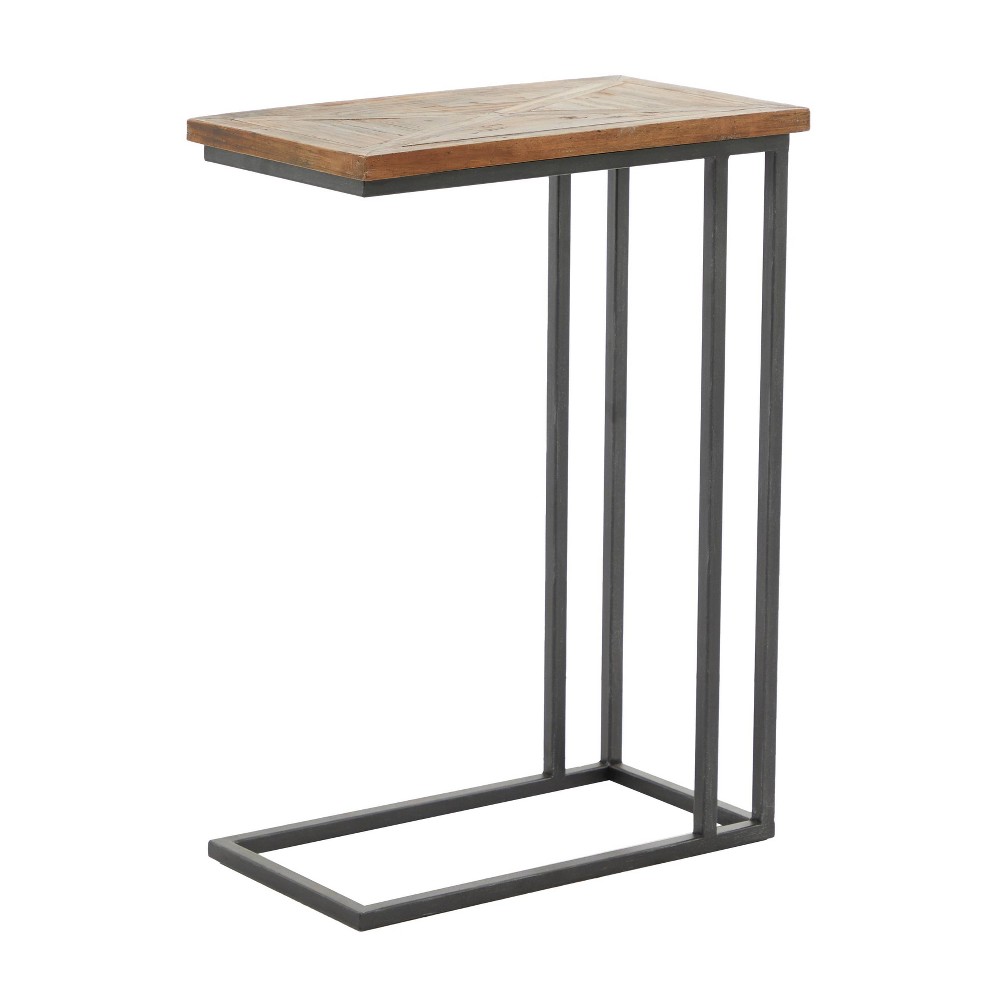Rustic Metal Accent C-Table Brown - Olivia & May: No Assembly, Indoor Use, Fully Assembled
