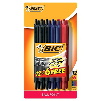 Photo 1 of BIC Retractable Ballpoint Pens, 1.0mm, 18ct - Multiple Colors Ink