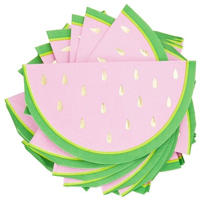 Blue Panda 50 Pack Watermelon Disposable Paper Napkins 6"x4" for Summer Kids Birthday Party Decorations