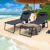 Costway Folding Lounge Chaise Chair 4 Position Patio Recliner w/Pillow Sunbathe Chair - image 4 of 4