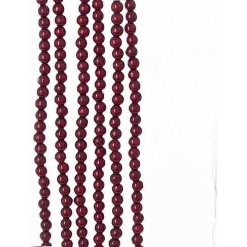 Kurt Adler Wooden Round Bead Garland, Burgundy, 9ft - image 1 of 2