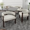 Dining Chair Set Of 4,Teddy Upholstered Armchair With 3 Legs,Barrel Dining Chair,Side Chairs,Accent Chair For Living Room-Cuddlewood - 3 of 4