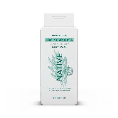 Native Limited Edition Global Flavors Sulfate-Free Body Wash - Moroccan Mountain Sage - 18 fl oz: Basic Cleansing, Whole Body Application