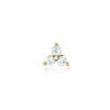 Pure Collection by Ross-Simons Aquamarine 3-Stone Stud Earrings in 14kt Yellow Gold - 3 of 4