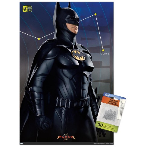 Trends International Dc Comics Movie The Flash - Batman Triptych Unframed  Wall Poster Print Clear Push Pins Bundle 