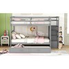 Sapphtopaz Space-Saving Bunk Bed for Teens/Adults, Simple Bed Frame with Trundle and Staircase for Bedroom, Kids Room - 4 of 4