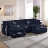 Mjkone 101'' U-Shaped Modular Sectional Sofa, 5-Seat Cloud Couch with 2 Ottomans, Modern Chenille Sofa Sleeper Deep Seat Couches - 2 of 4