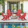 Arceso Folding Adirondack Chair,  15 Inch HDPS Fire Pit Patio Chairs Weather Resistant, Modern Plastic Outdoor Chairs with Cup Holder - 4 of 4