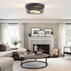 DAKAFUL 2-Light Black Farmhouse Flush Mount Ceiling Light - 4 of 4