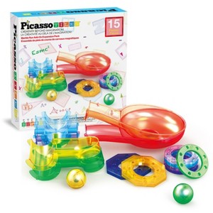 PICASSO-TILES Marble Run  Add-On Accessories for Race Track Expansion Magnetic Tiles, Building Blocks STEM Toy for Kids - 1 of 4