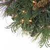 30" Prelit LED Flocked North Conway Christmas Wreath with Pinecones Warm White Lights - National Tree Company - 3 of 3