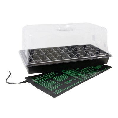 Jump Start CK64060 120V 17W Germination Hot House with Heat Mat, Watertight Tray, Cell Insert and 7" Humidity Dome