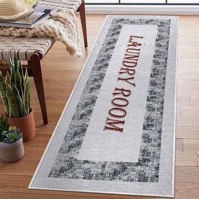 Sussexhome Non Skid Cotton Washable Laundry Room Indoor Runner Rug, 20" x 59"