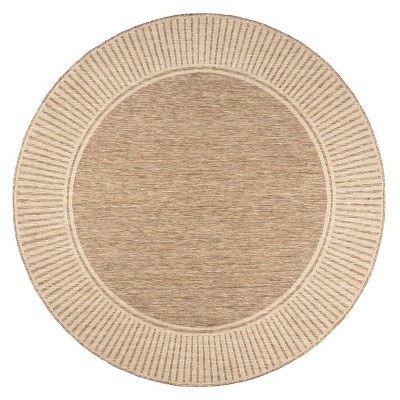 nuLOOM Asha Striped Border Stain Resistant High Traffic Outdoor Area Rug