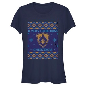 Juniors Womens Guardians of the Galaxy Holiday Special Ugly Christmas Sweater T-Shirt - 1 of 4