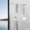 Tramull 3-Piece Matte Bathroom Hardware Set, Adjustable Towel Bar, Toilet Paper Holder & Towel Ring - 2 of 4
