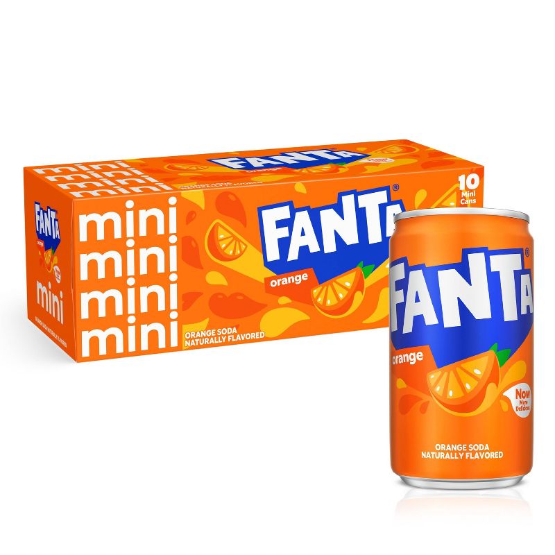 Fanta Orange Soda - 10pk/7.5 fl oz Mini-Cans, 1 of 7
