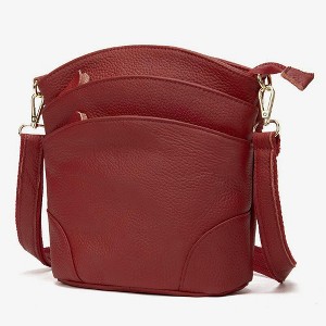 Crossbody Bags for Women, Real Leather Crossbody Handbags Purses Sling Crossover Shoulder Bag Shoulder Handbags Red - 1 of 2