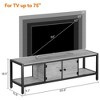 TV Stand, Rustic TV Stand with 2 Enclosed Storage Spaces and Open Compartment,Wooden TV Stand Table with Adjustable Legs, Media Entertainment Center - 3 of 4