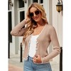 Clearlove Women's Cropped V Neck Button Front Cardigan Lightweight Knit Sweater Casual Cover Up - 4 of 4