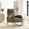 CAVINAS Polyester Glider Rocking Chair with High Backrest,Comfy Upholstered Rocking Chairs,Nursery Accent Chair for Bedroom - 2 of 4